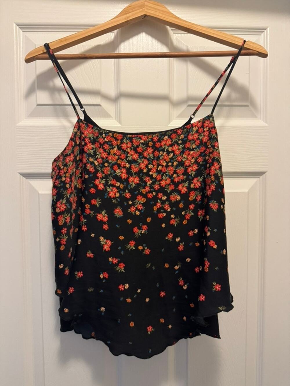 Free People Intimately Floral Cami Women's XS/S Black Ditsy Print Mesh Tank